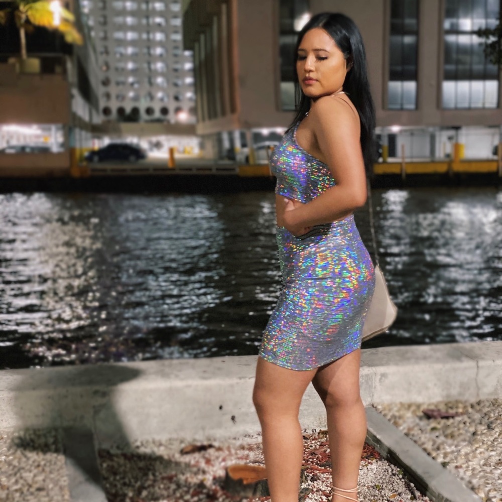 Fully Sequin 2 Piece Skirt and Cropped Top